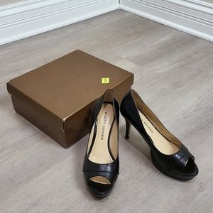 Genuine leather Audrey Brooke platform black heels